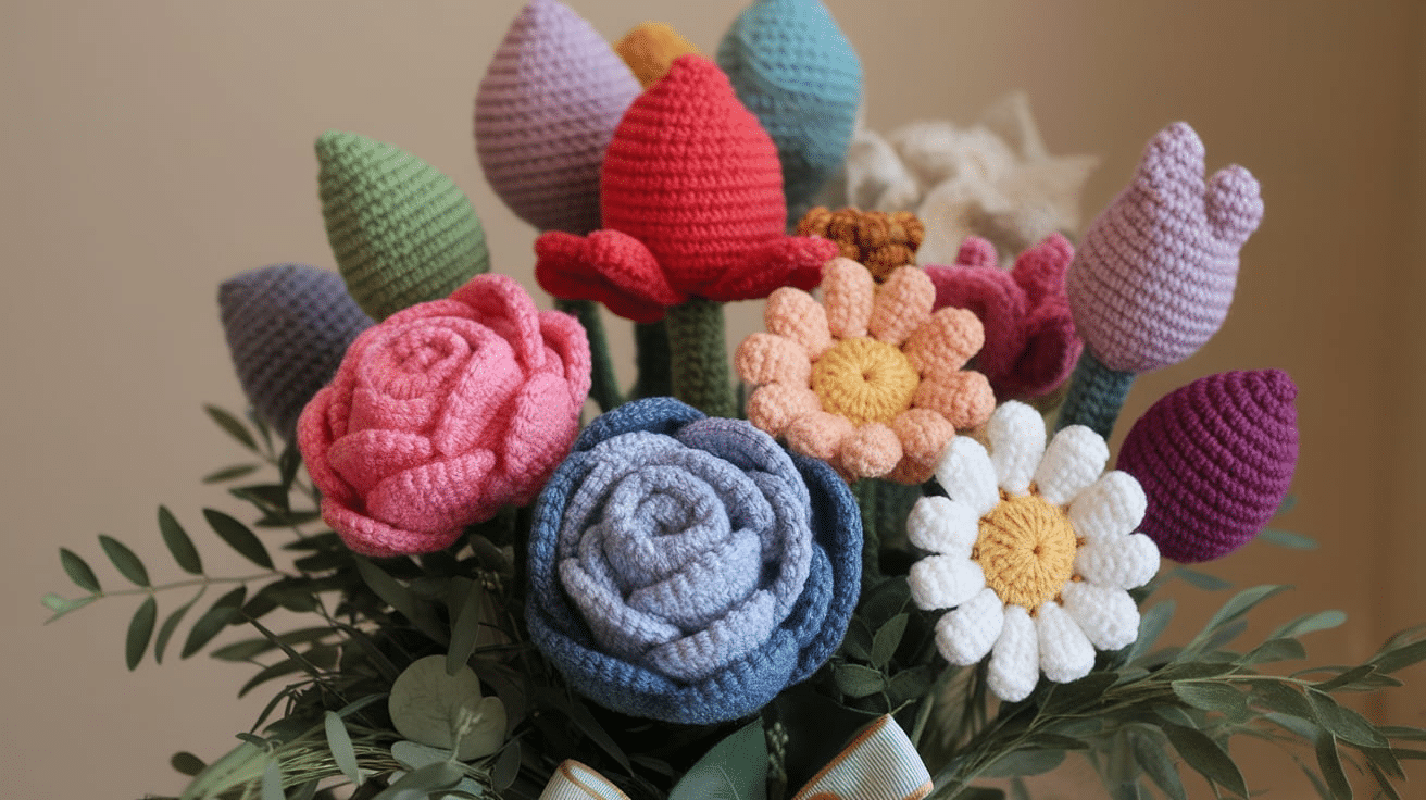 Arranging_Your_Crochet_Flower_Bouquet