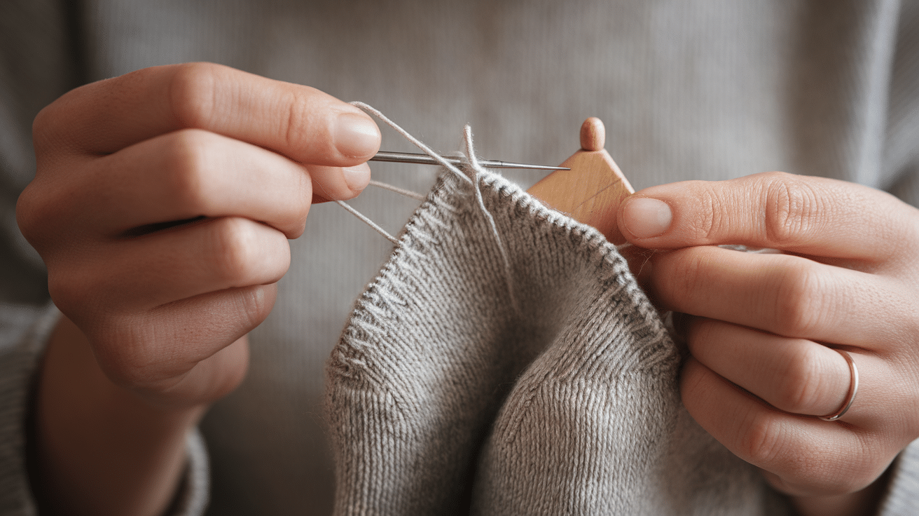 Closing the toe of the sock
