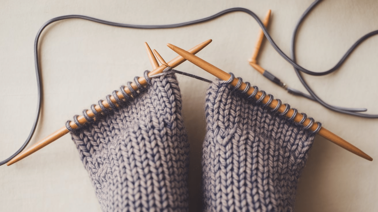 Knitting the foot portion of the sock