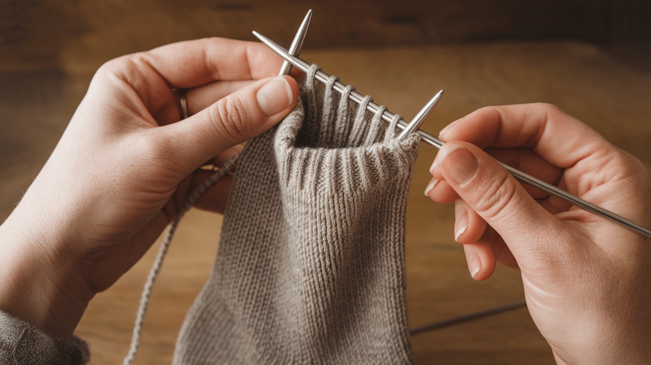Picking up stitches for the gusset