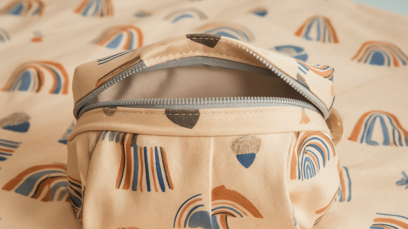 To_give_the_pouch_a_clean_professional_look_finish_the_top_edges_of_the_fabric_Fold_the_top_edges_inward_by_about_a_quarter_inch_and_press_them_down_with_an_iron_to_create_a_crisp_neat_edge