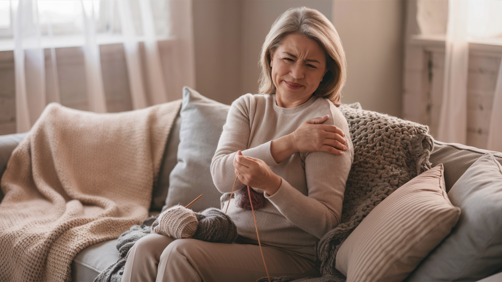 knitting shoulder pain