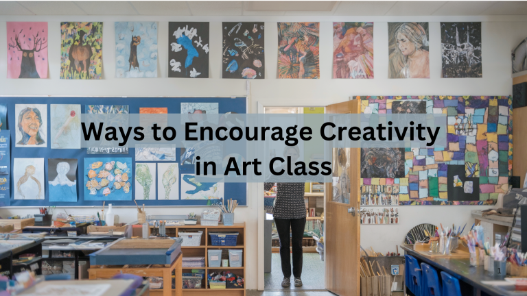 students in art class