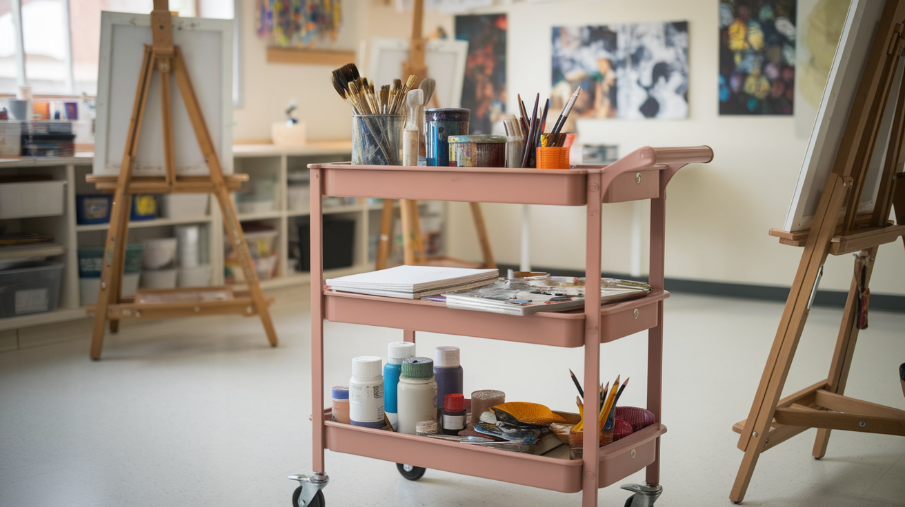 10. Mobile Art Cart for Easy Access

