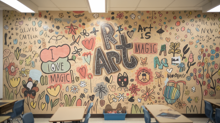 24. Collaborative Doodle Wall
