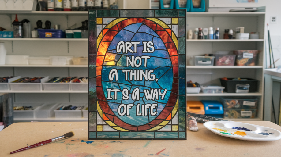 29. Student-Created Stained Glass-Style Art
