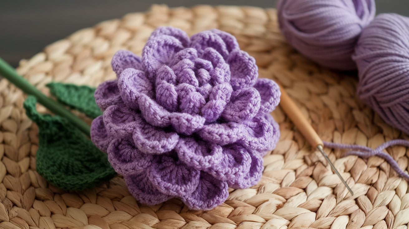 Textured Crochet Dahlia