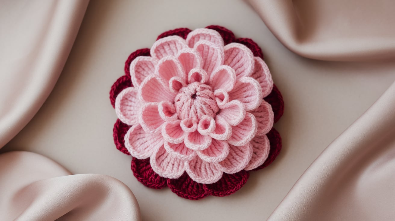 Two-Tone Crochet Dahlia
