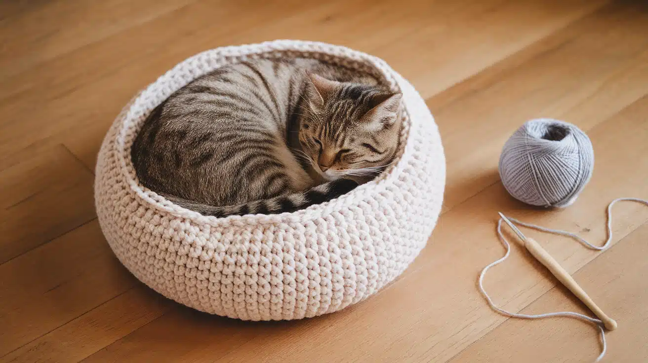 1. Simple Round Cat Bed