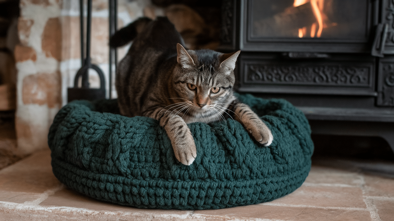 19. Cabled Crochet Bed