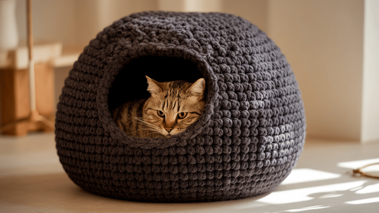 9. Felted Wool Cat Pod