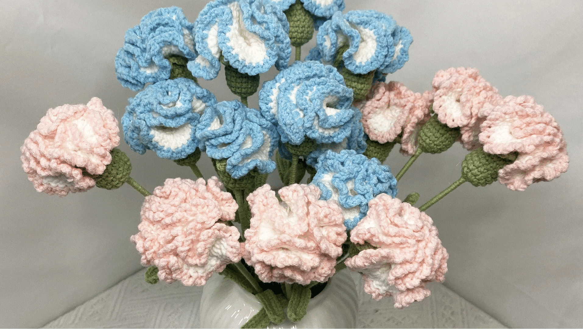 Cute Carnation crochet knitted flower