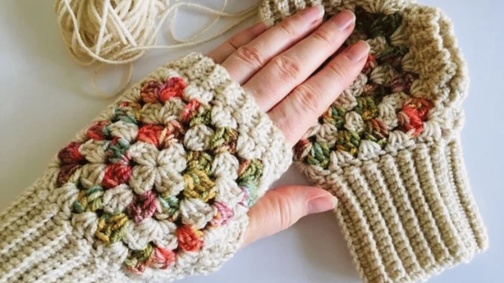 Granny Square Style Mitts