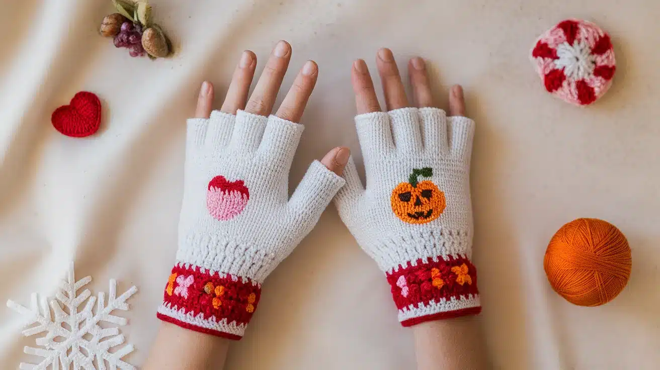 Holiday Themed Fingerless Mitts