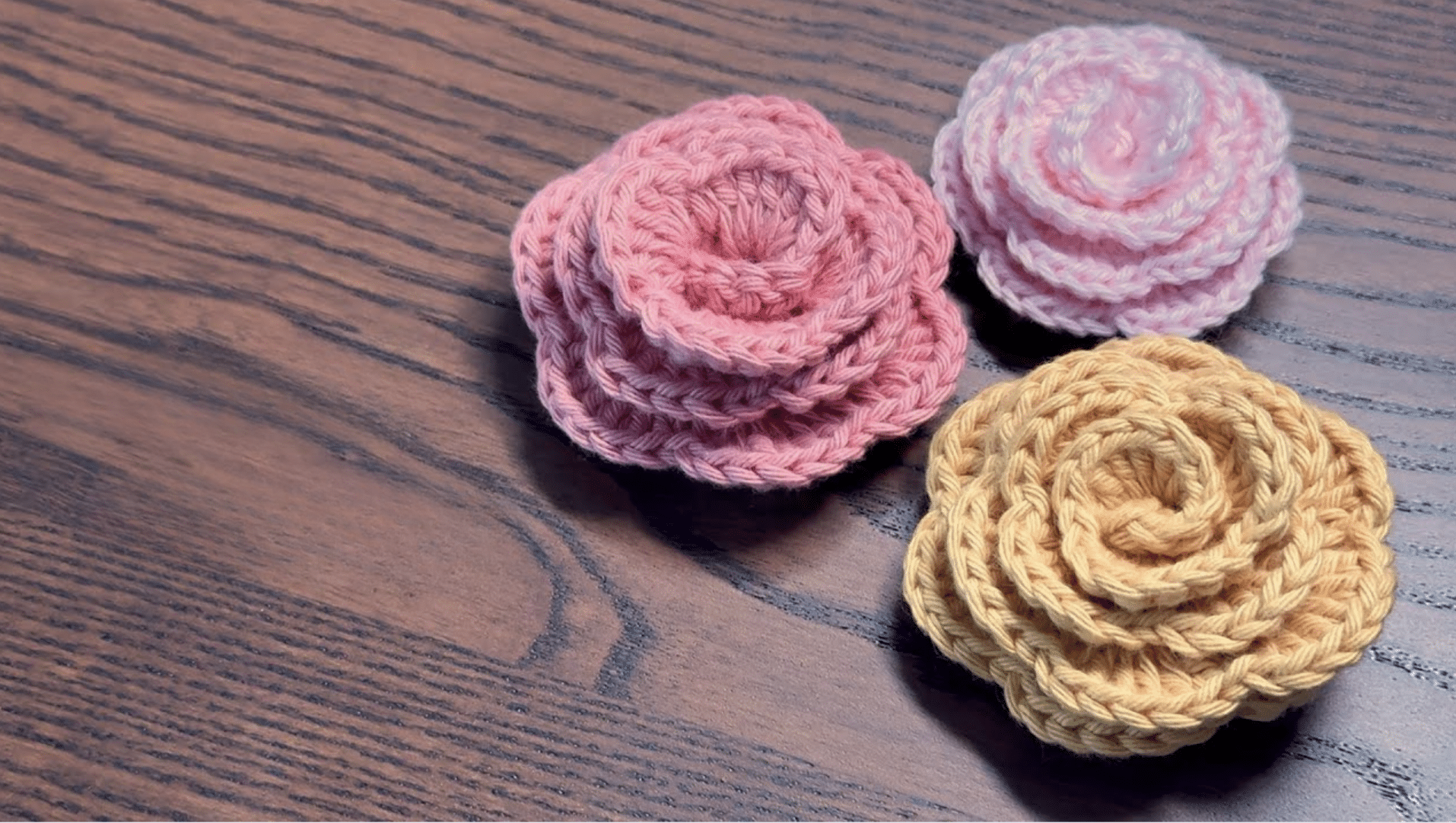 Pastel Camellia crochet knitted flower