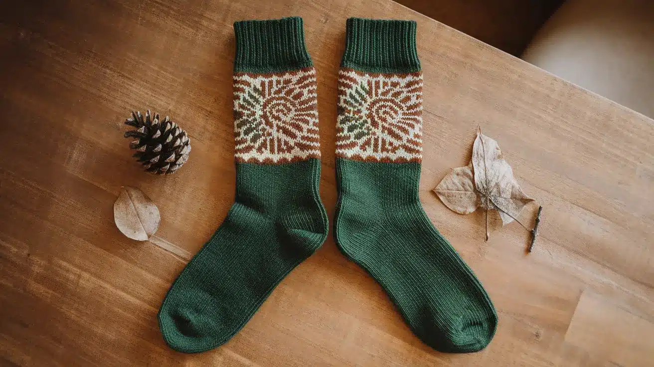 Pinecone Motif Socks