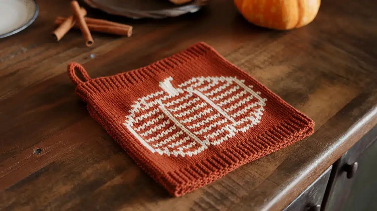 Pumpkin Spice Dishcloth