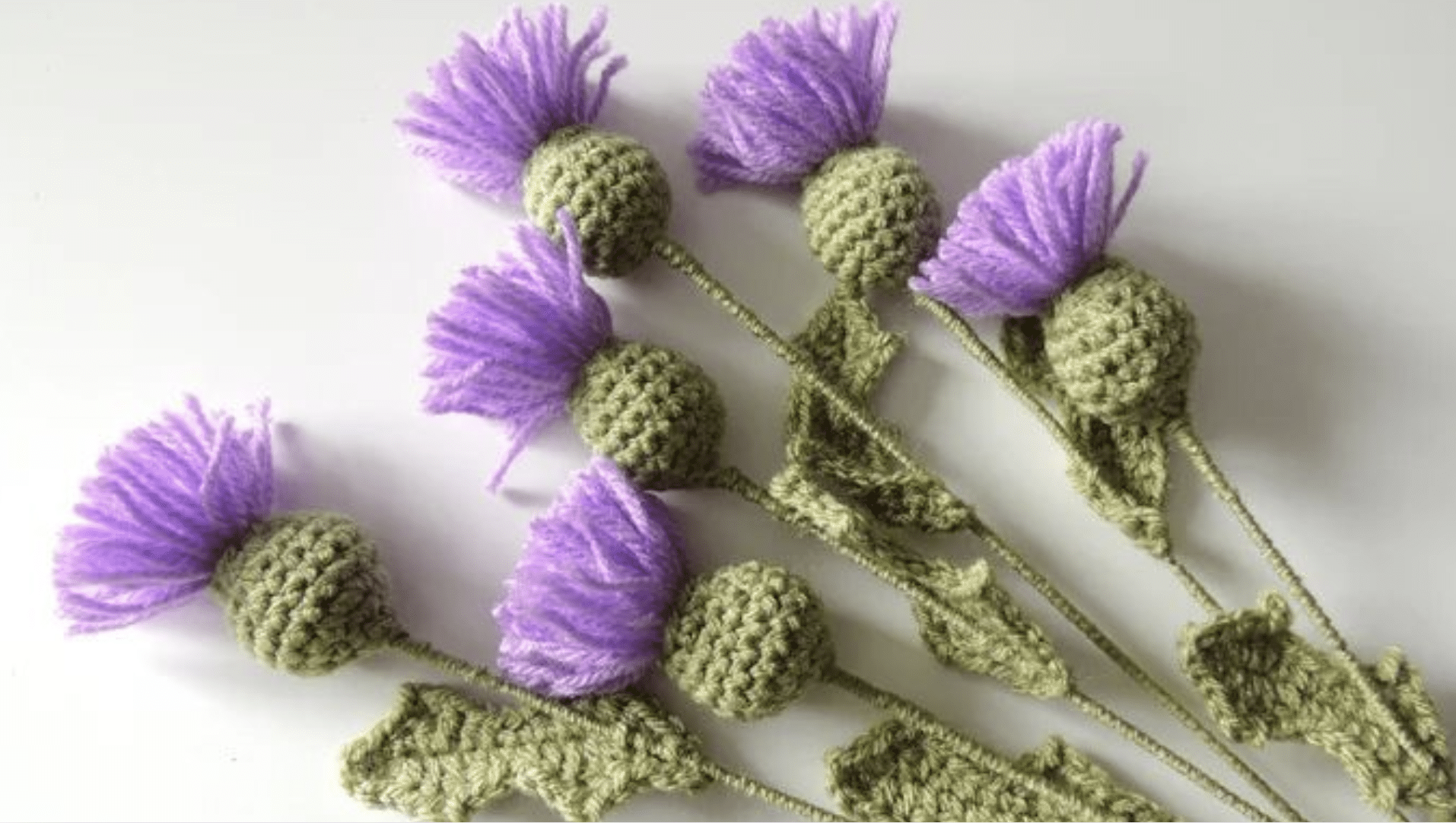 Spiky Thistle crochet knitted flower