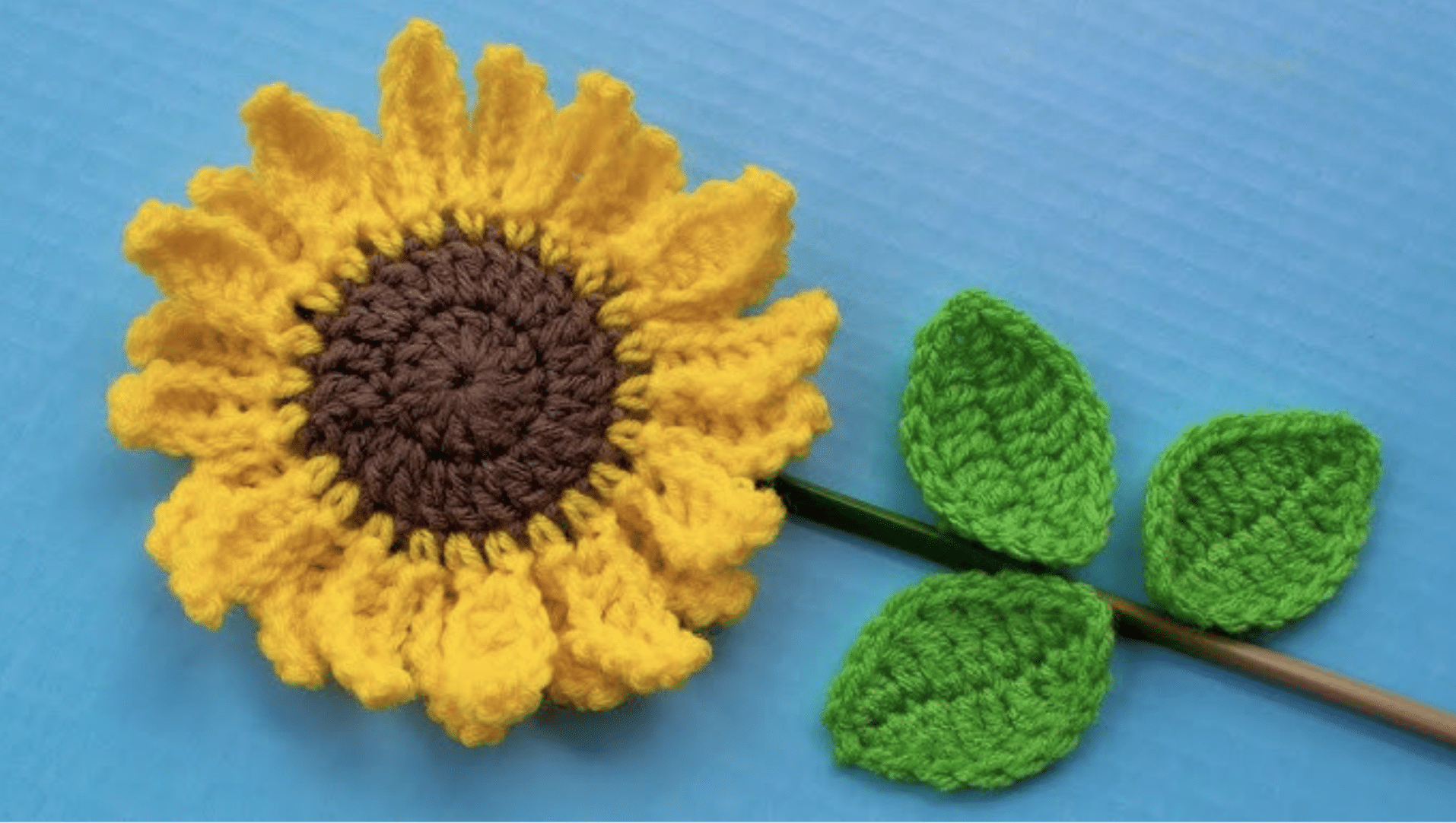 Sunflower crochet knitted flower