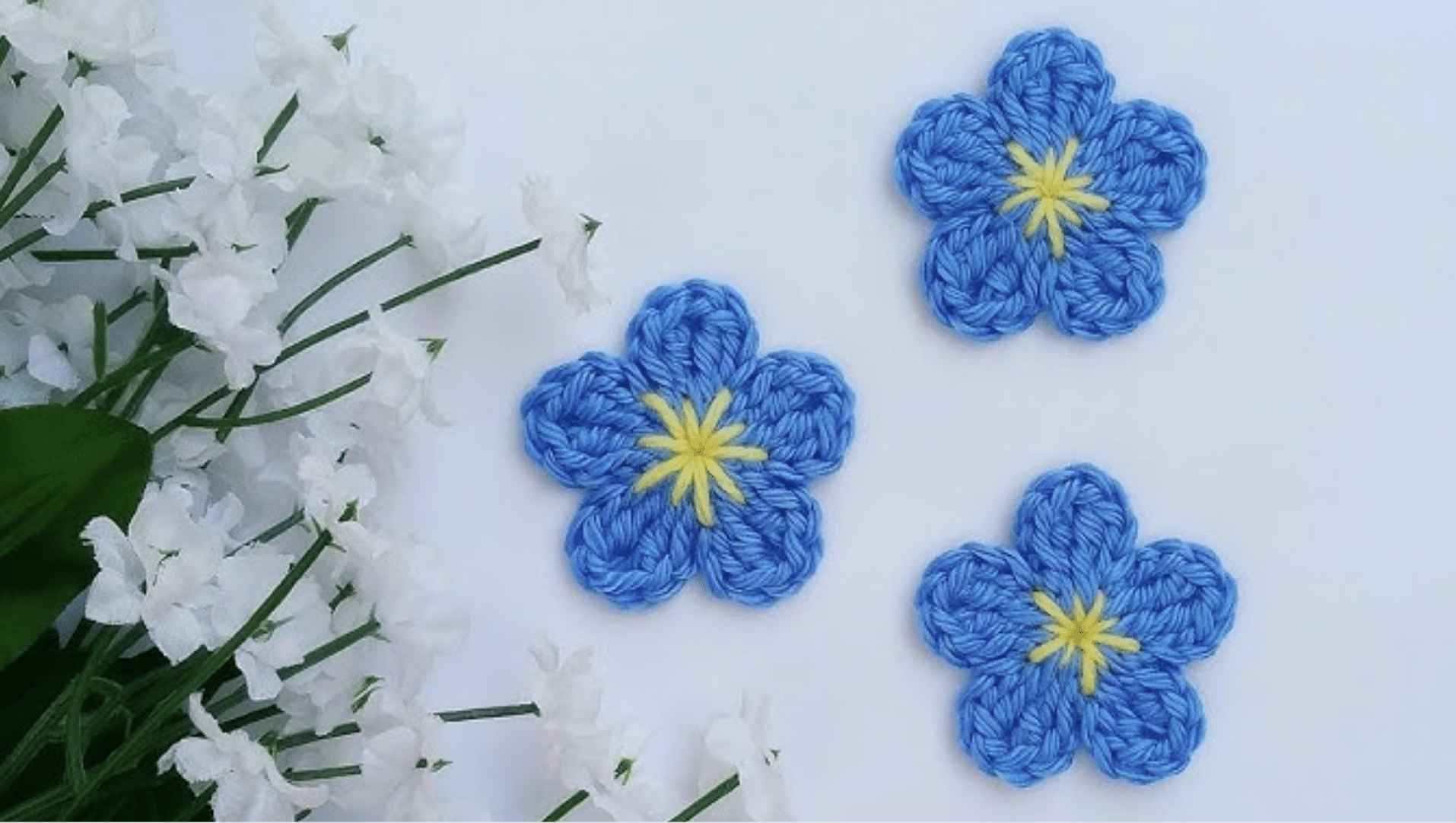 Sweet Forget-Me-Not crochet knitted flower