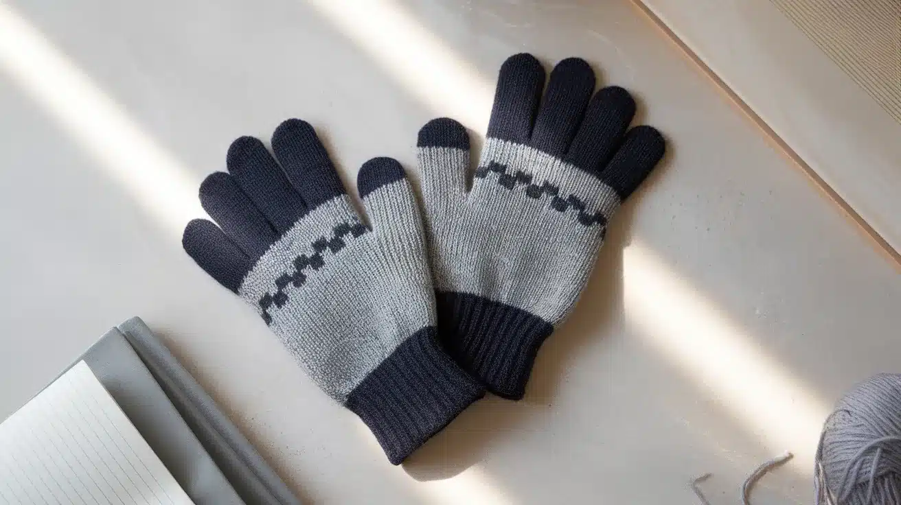 Two-Tone Stripe Gloves