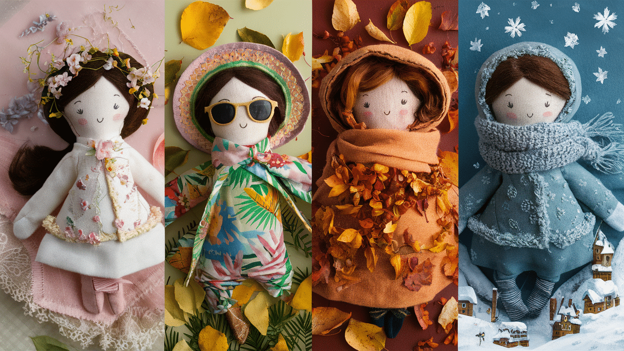 four-beautifully-crafted-cloth-dolls-