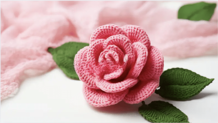 one piece knitted flower pattern free