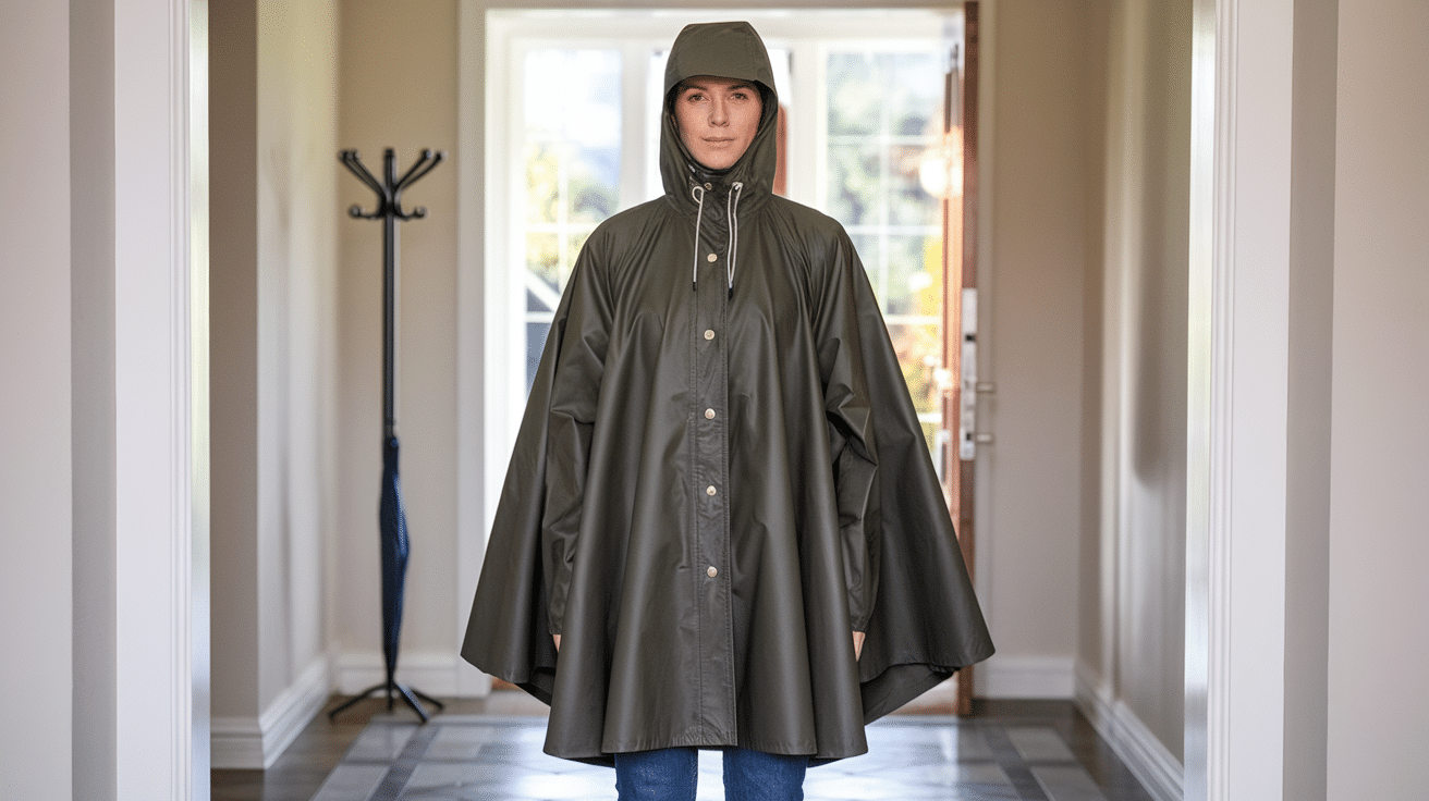 rain cloak with waterproof fabric